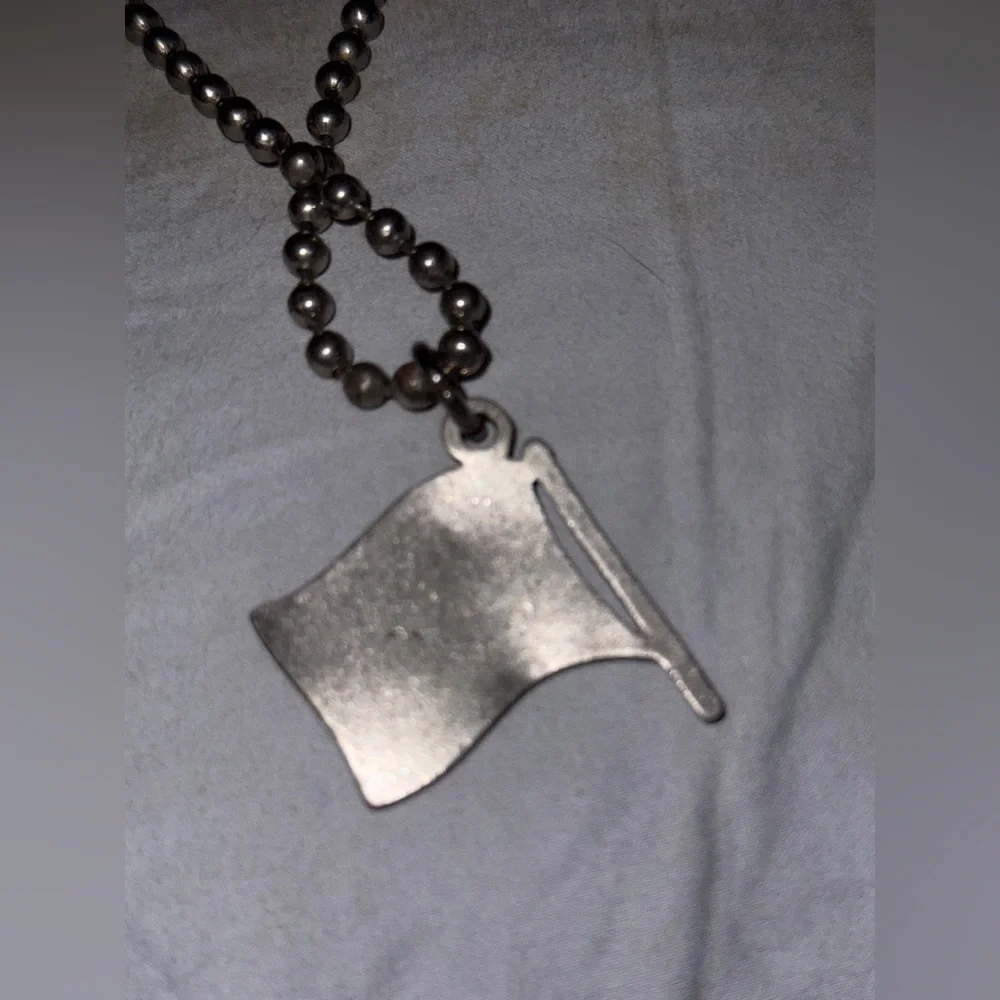 Silver American Flag Necklace
